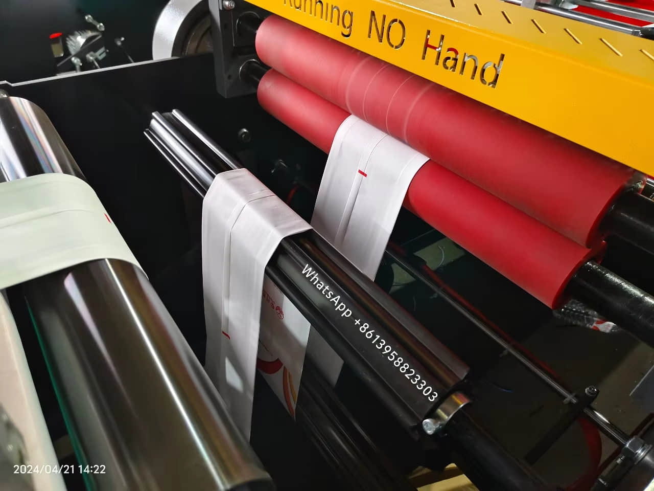 Máquina para fabricar bolsas con sellado central para laminación de bolsas alimentos y café MJ-350-B