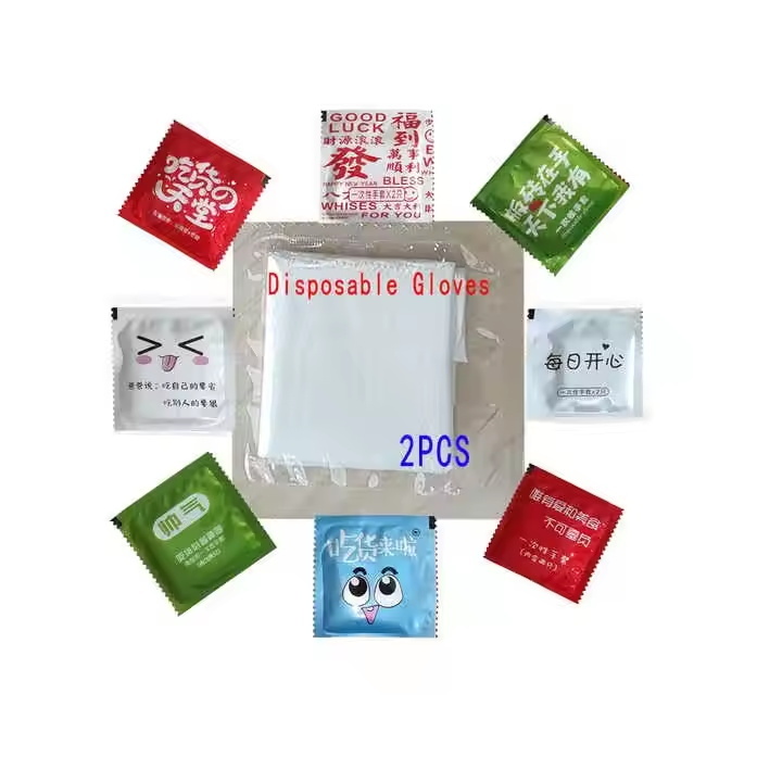 Máquina plegadora de guantes de plástico y envasadora con sellado por los cuatro lados (2 unidades)