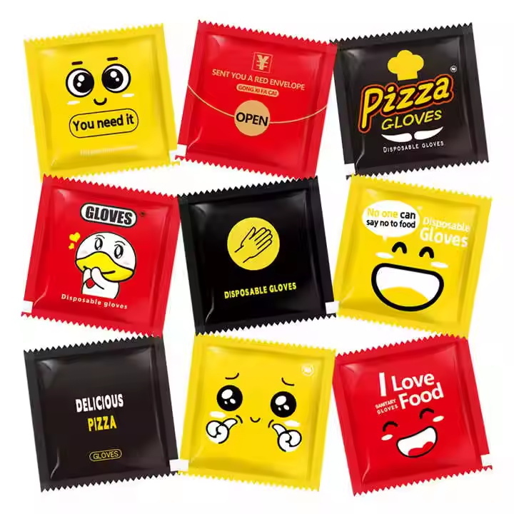 Máquina plegadora de guantes de plástico y envasadora con sellado por los cuatro lados (2 unidades)