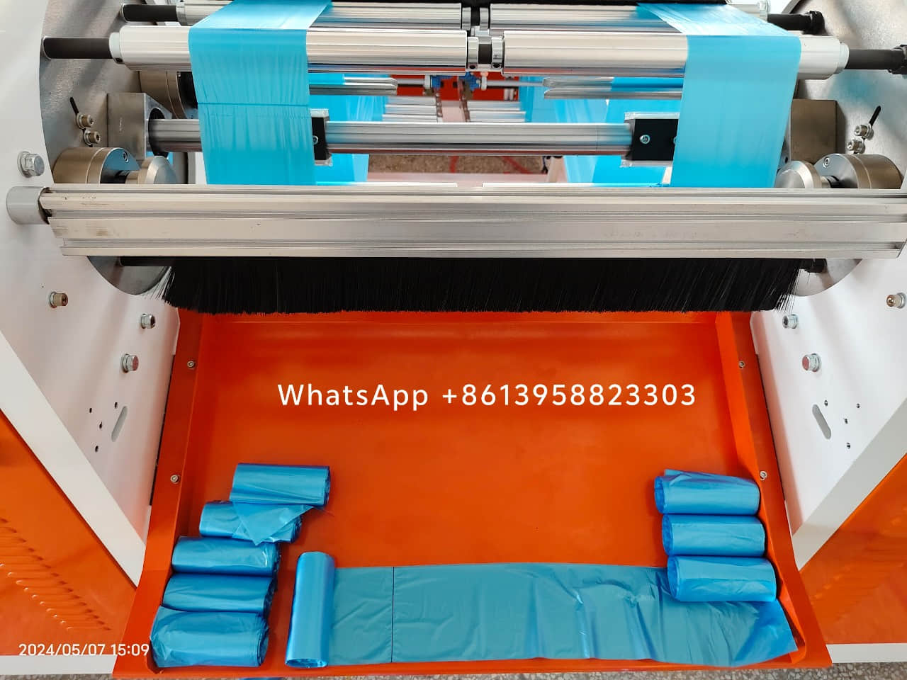 Máquina automática para fabricar bolsas de basura con sellado de estrella rodante y sin paradas