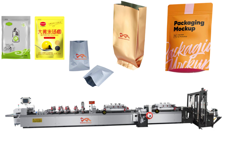 Máquina para fabricar bolsas con cremallera de tres lados, multifuncional y resistente