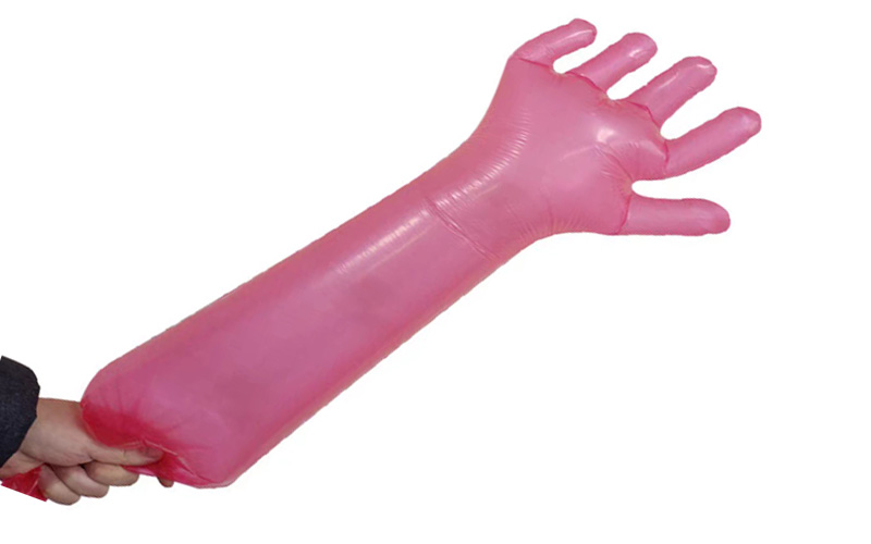 Máquina de inseminación veterinaria con mangas largas de PE para ganado vacuno y ovino