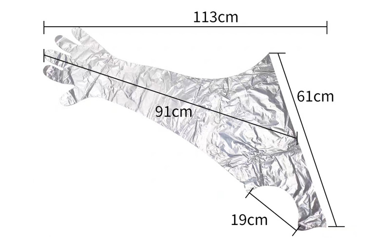 Máquina de inseminación veterinaria con mangas largas de PE para ganado vacuno y ovino
