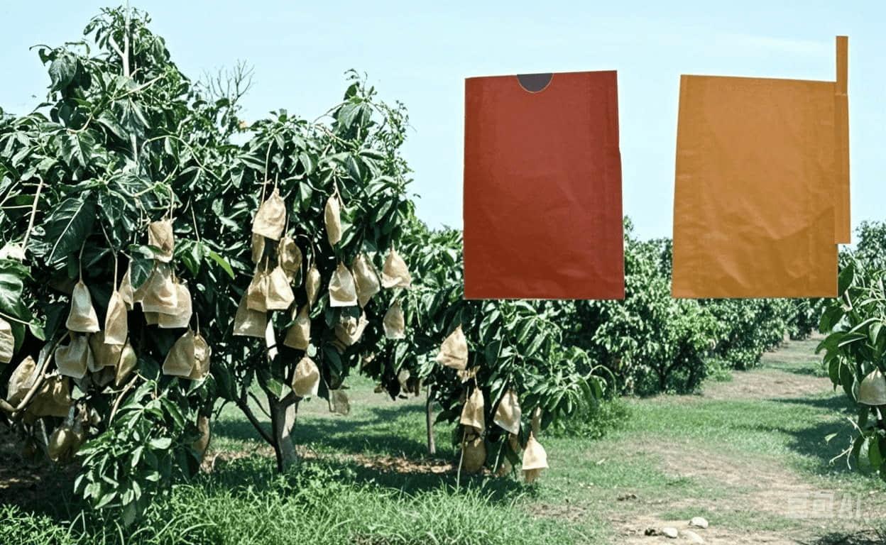 Dos diseños de bolsas protectoras de frutas (Mango de cuchillo y Boca plana) y su aplicación frutas