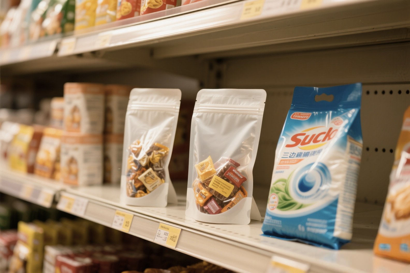 Máquina para fabricar bolsas stand-up con cierre de cremallera y sellado en tres lados