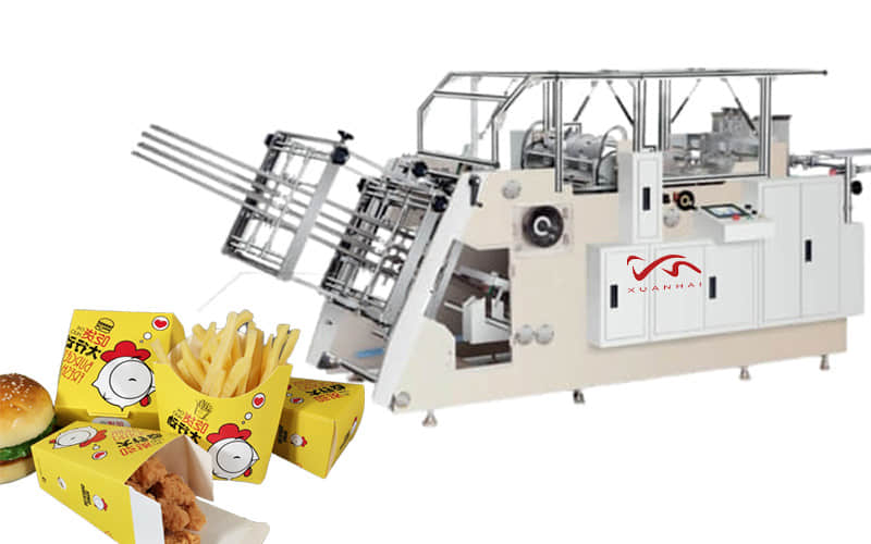 Máquina formadora de cajas de hamburguesas totalmente automática ZF-800 del fabricante Zhongfa
