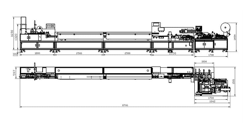 Máquina integrada para la fabricación y el envasado de bastoncillos de algodón