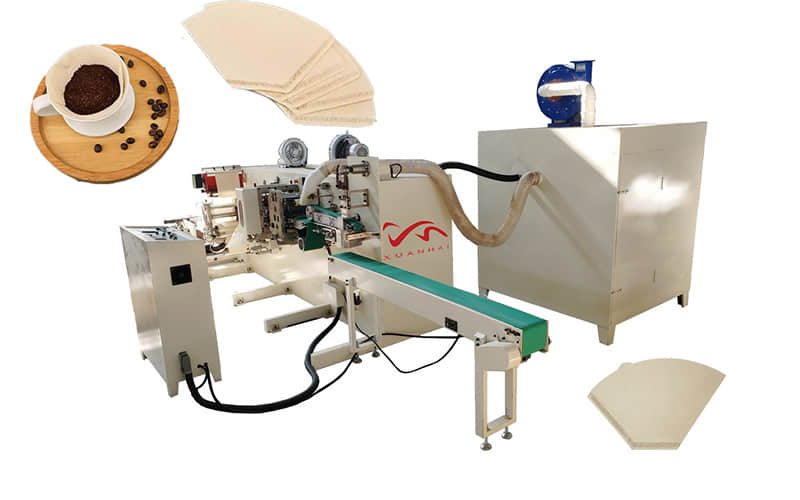 Máquina automática para fabricar bolsas de papel de filtro de café cónicas